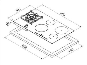 Bếp kết hợp gas từ Franke GRANI Z0105 - 7 Bếp kết hợp gas từ Franke GRANI Z0105 - 6