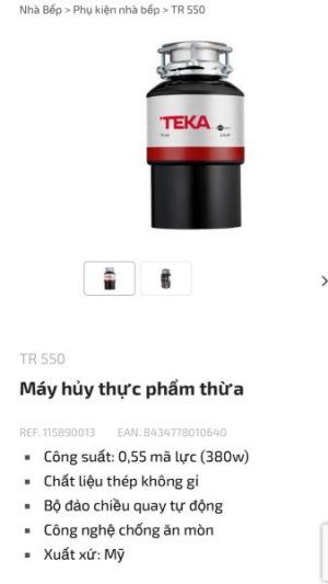 MÁY HỦY RÁC TEKA TR 550 NHẬP KHẨU CHÂU ÂU 115890013 - 129