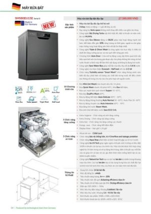 MÁY RỬA CHÉN EUROSUN SMS80EU15E MADE IN EU - 260 MÁY RỬA CHÉN EUROSUN SMS80EU15E MADE IN EU - 259