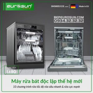 MÁY RỬA CHÉN EUROSUN SMS80EU15E MADE IN EU - 556 MÁY RỬA CHÉN EUROSUN SMS80EU15E MADE IN EU - 555