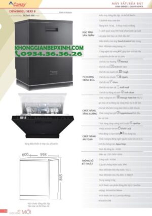MÁY RỬA BÁT CANZY CZ-DSW809EU SERI 8 - 37