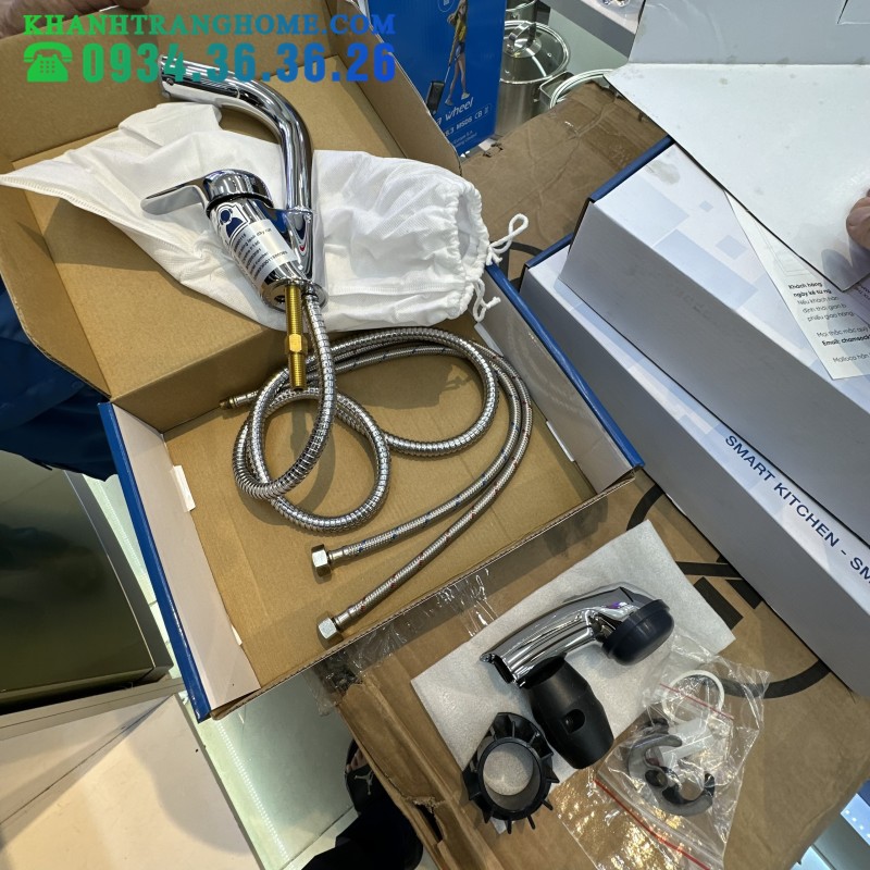 Vòi Rửa Chén Malloca K140 - Vòi dây rút mạ Chrome - 40