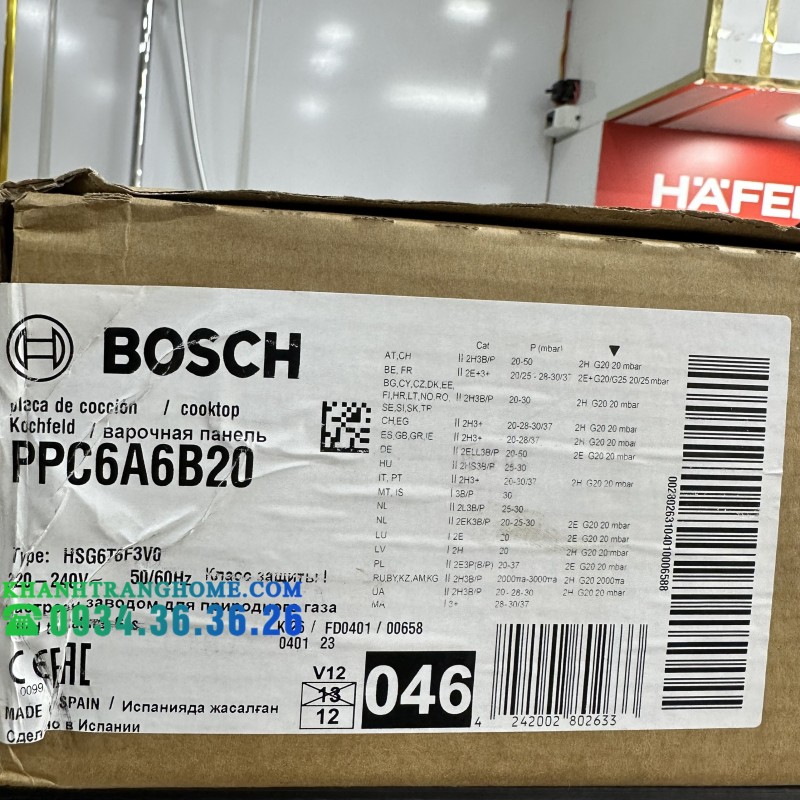 Bếp gas Bosch PPC6A6B20 series 6 - 127