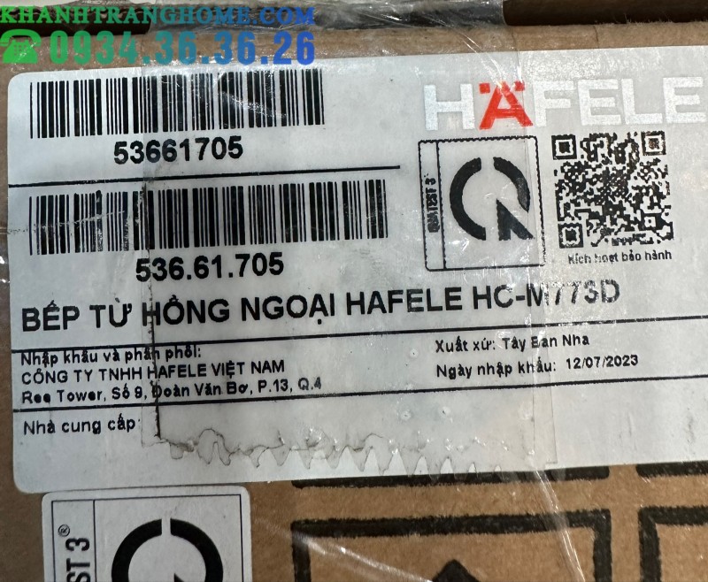 BẾP TỪ KẾT HỢP ĐIỆN HAFELE 3 VÙNG NẤU HC-M773D 536.61.705 - 187