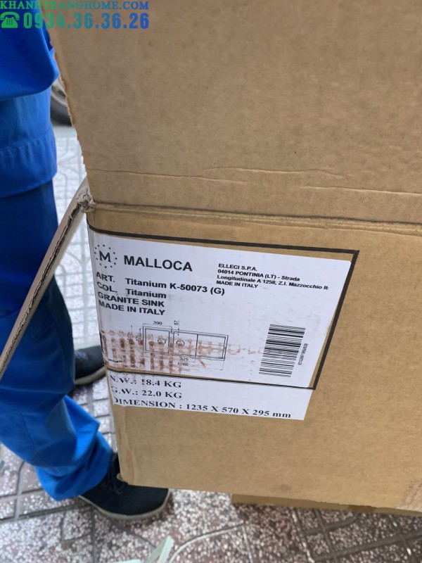 Chậu đá Malloca Titanium K-50073 / Màu xám / Phủ nano kháng khuẩn - 27