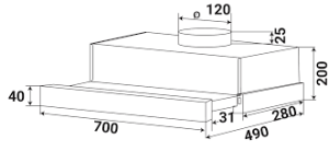 MÁY HÚT MÙI ÂM TỦ KAFF KF-TL1007B