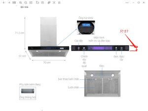 Máy hút mùi Pramie TT32-700 - 2 Máy hút mùi Pramie TT32-700
