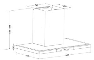 Máy hút mùi chữ T EUROSUN EH-90AF76