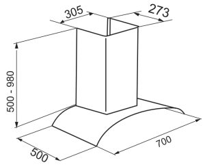 Máy hút mùi gắn tường cảm ứng FASTER FSN3388CH1-70 - 1 MÁY HÚT MÙI GẮN TƯỜNG CẢM ỨNG FASTER FSN3388CH1-70