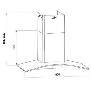 Máy hút mùi toa kính gắn tường FASTER FS 3588C2-90 - 1 MÁY HÚT MÙI TOA KÍNH GẮN TƯỜNG FASTER FS 3588C2-90