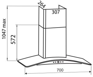MÁY HÚT MÙI TOA KÍNH GẮN TƯỜNG FASTER FS 3588CH-70