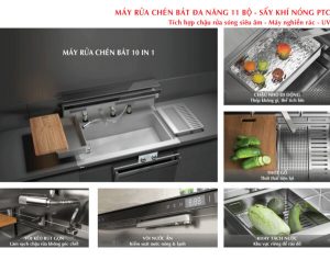 MÁY RỬA CHÉN BÁT ĐA NĂNG TEXGIO TGUMF11X 11 BỘ - SẤY KHÍ NÓNG PTC