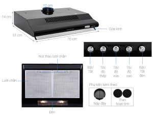 Máy hút mùi âm tủ Pramie CL9B-700