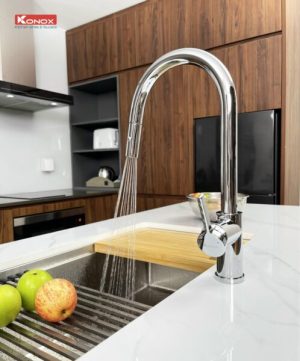 VÒI RỬA BÁT DÂY RÚT KONOX ALTO CHROME - 5 VÒI RỬA BÁT DÂY RÚT KONOX ALTO CHROME