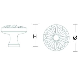Tay nắm tủ GRÖß tròn Φ34*H27 mm màu đồng đỏ GK-88D Grob - 3