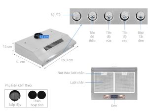 Máy hút mùi âm tủ Pramie CL9S-700