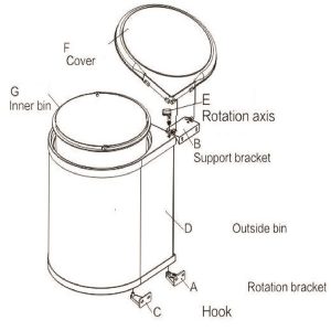 Thùng đựng rác lắp trong tủ bếp Grob - 6