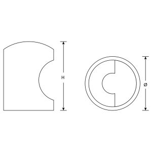 Tay nắm tủ GRÖß tròn Φ20*H25 mm màu nhôm KH-98 Grob - 3