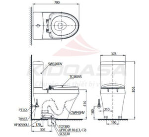Bồn cầu 2 khối TOTO CS945DNT3 - 4 Bồn cầu 2 khối TOTO CS945DNT3 - 3