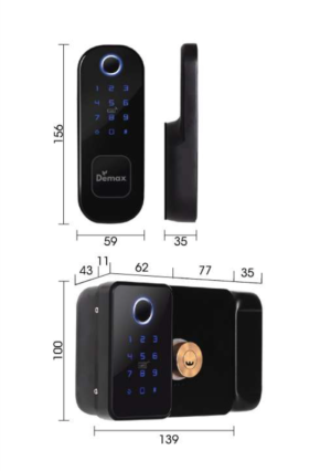 KHÓA CỬA CỔNG SẮT CHỐNG NƯỚC DEMAX SL602WP-APP - 3