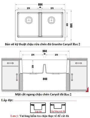 CHẬU RỬA CHÉN CARYSIL REC2-02/SNOVA (TRẮNG) - 1 CARYSIL REC2-02/SNOVA