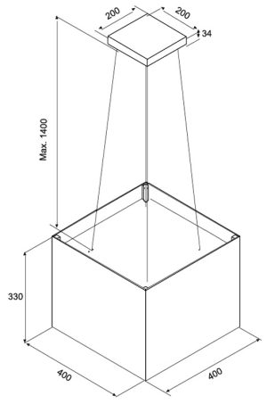 Máy hút khói khử mùi treo độc lập MALLOCA CONCRETE K-400BR
