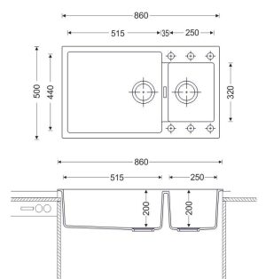CHẬU RỬA CHÉN CARYSIL ENC2-03/NERA (ĐEN) - 1 CARYSIL ENC2-03/NERA