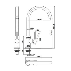 Vòi rửa chén Hafele HT21-CC1F245C 577.55.270 - 7 Vòi rửa chén Hafele HT21-CC1F245C 577.55.270 - 6