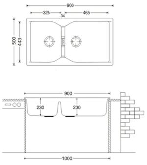 CHẬU RỬA CHÉN CARYSIL LAC2-10/ARENA (XÁM TRO) - 1 CARYSIL LAC2-10/ARENA