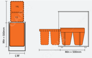 THÙNG RÁC ĐÔI CÁNH KÉO GW07.40 - 4 THÙNG RÁC ĐÔI CÁNH KÉO GW07.40 - 3