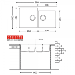 CHẬU RỬA CHÉN CARYSIL TIP2-05/RED (ĐỎ) - 1 CARYSIL TIP2-05/RED