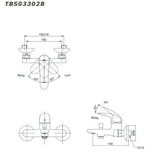Bộ trộn nóng lạnh TOTO LC TBS03302V - 4 Bộ trộn nóng lạnh TOTO LC TBS03302V - 3