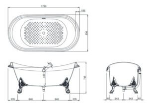 Bồn tắm gang tráng men TOTO FBY1756PWNE - 3