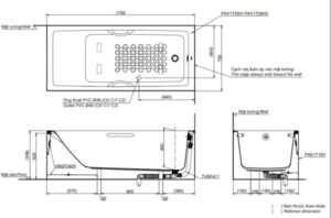 Bồn tắm chân yếm TOTO PAY1725VC/TBVF411 - 3