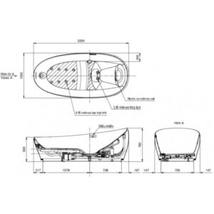 Bồn tắm massage TOTO PJYD2200PWE#GW - 3