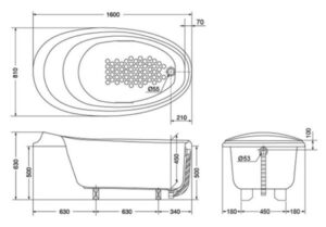 Bồn tắm ngọc trai TOTO PPY1610PWE - 3
