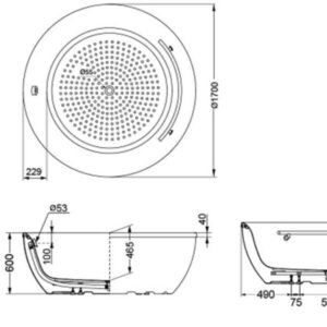 Bồn tắm ngọc trai TOTO PPY1724HPWE/NTP003E - 4 Bồn tắm ngọc trai TOTO PPY1724HPWE/NTP003E - 3
