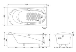 Bồn tắm massage ngọc trai TOTO PPYB1710RHPE#S/DB501R-2B - 3