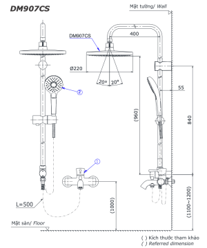 Thân sen tắm cây TOTO DM907CS - 4 Thân sen tắm cây TOTO DM907CS - 3