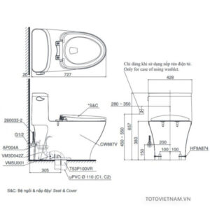 BỒN CẦU 1 KHỐI TOTO MS887RW6 - 4 BỒN CẦU 1 KHỐI TOTO MS887RW6 - 3