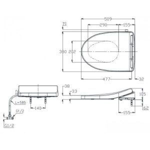 Nắp rửa lạnh TOTO TCW1211A - 4 Nắp rửa lạnh TOTO TCW1211A - 3