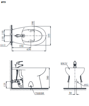 Bồn tiểu nữ TOTO BT5 - 3