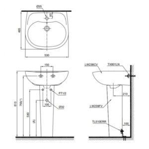 Chậu rửa lavabo TOTO LPT236CS - 4 Chậu rửa lavabo TOTO LPT236CS - 3