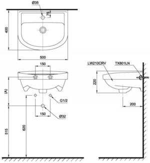 Chậu rửa lavabo TOTO LT210CTR - 3