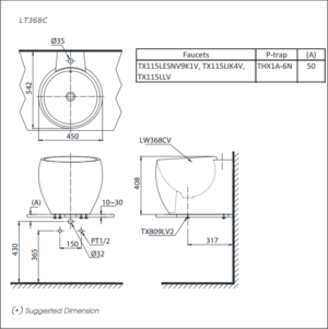 Chậu rửa lavabo đặt bàn TOTO LT368C - 4 Chậu rửa lavabo đặt bàn TOTO LT368C - 3
