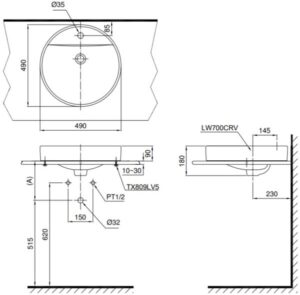 Chậu rửa lavabo đặt bàn TOTO LT700CT - 4 Chậu rửa lavabo đặt bàn TOTO LT700CT - 3