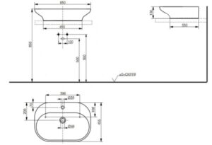 Chậu rửa lavabo đặt bàn TOTO LW180Y - 3