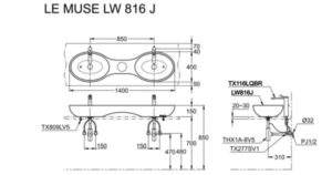 Chậu rửa lavabo đặt bàn TOTO LW816JW/F - 4 Chậu rửa lavabo đặt bàn TOTO LW816JW/F - 3