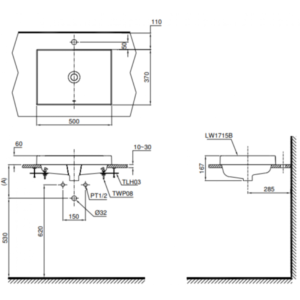 Chậu rửa lavabo đặt bàn TOTO LW1715B - 3
