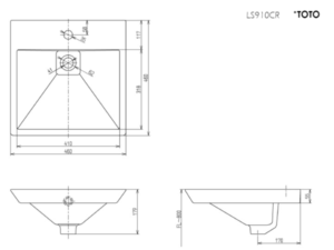 Chậu rửa lavabo đặt bàn TOTO LS910CR - 4 Chậu rửa lavabo đặt bàn TOTO LS910CR - 3